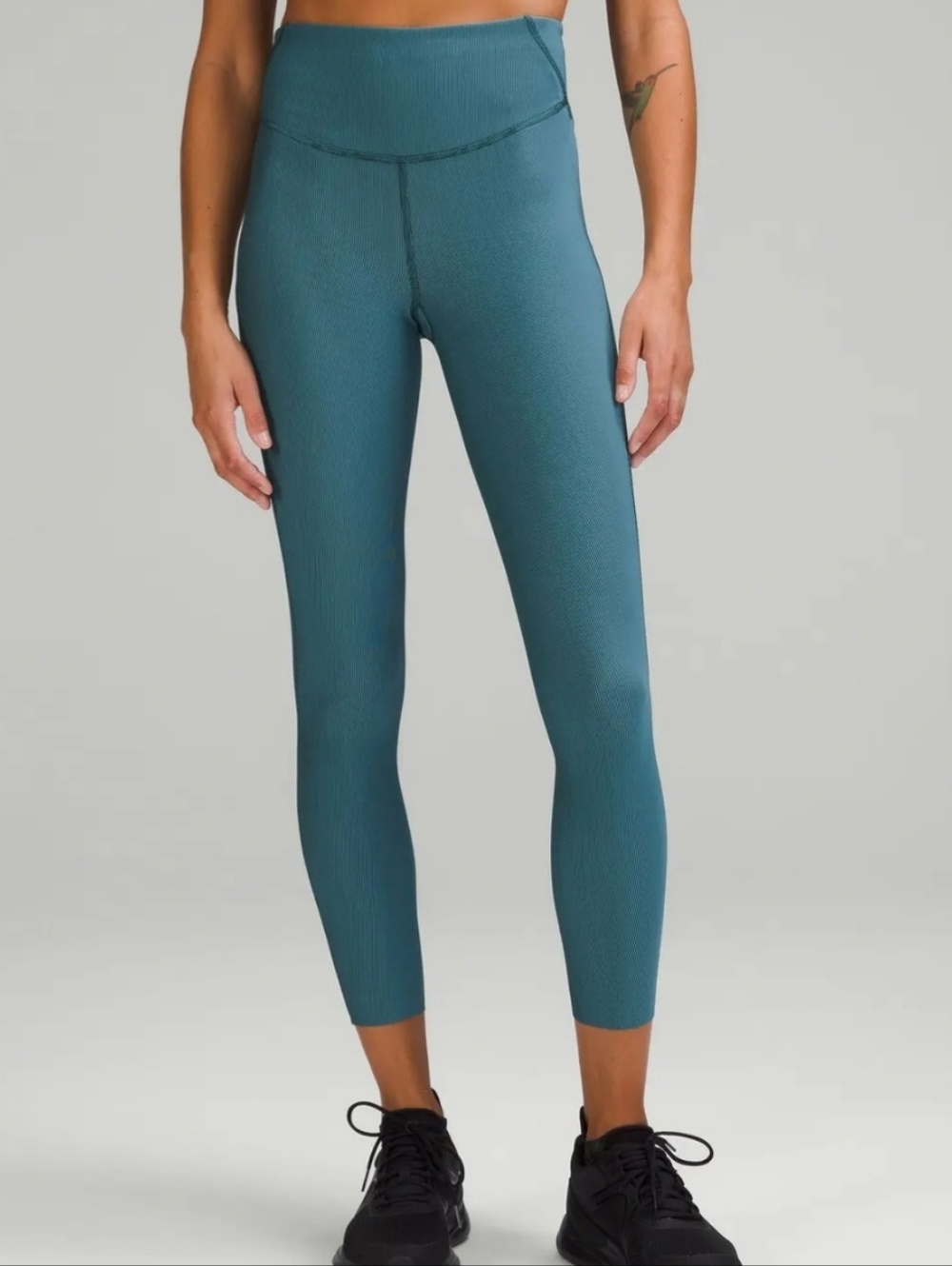 lululemon athletica Base Pace High-Rise Ribbed Leggings Tights in Teal Green - Picture 11 of 11